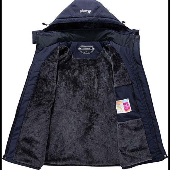 New Mens Artic Thick Interior Fleece Lined Jacket Zipper Pockets - Picture 2 of 2